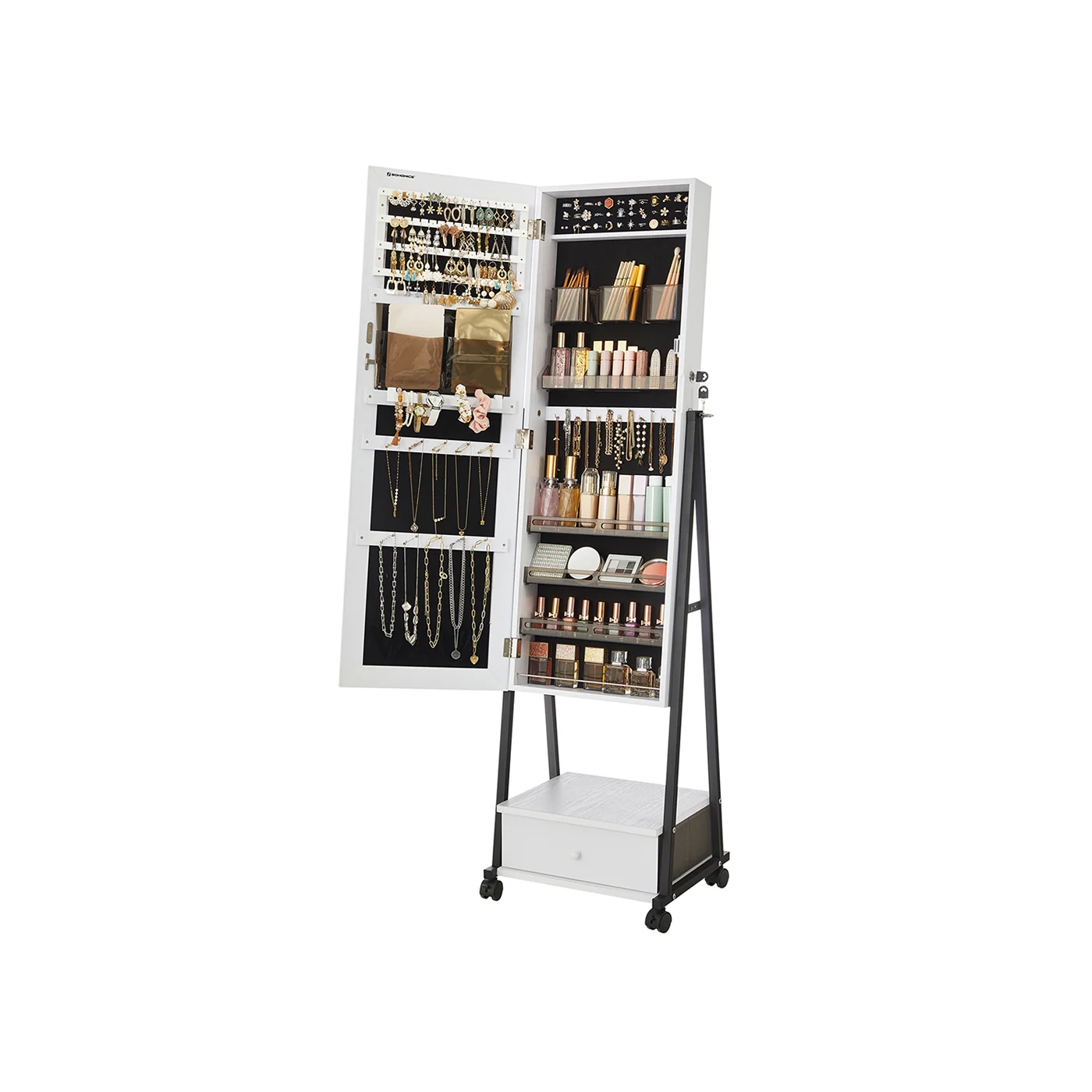 Armoire à bijoux avec miroir