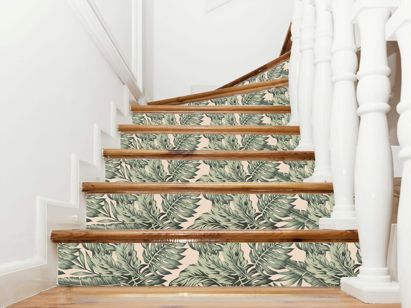 PALMERAIE - Contremarches adhésives céladon 400x15cm