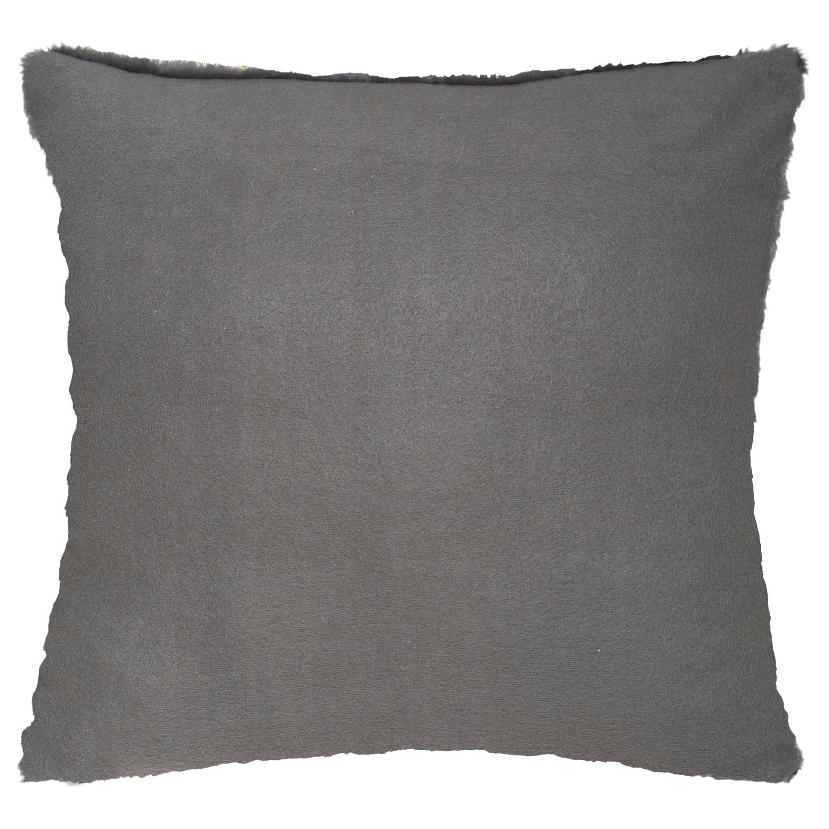 - Coussin déhoussable  - effet fourrure polyester gris clair 45x45 cm