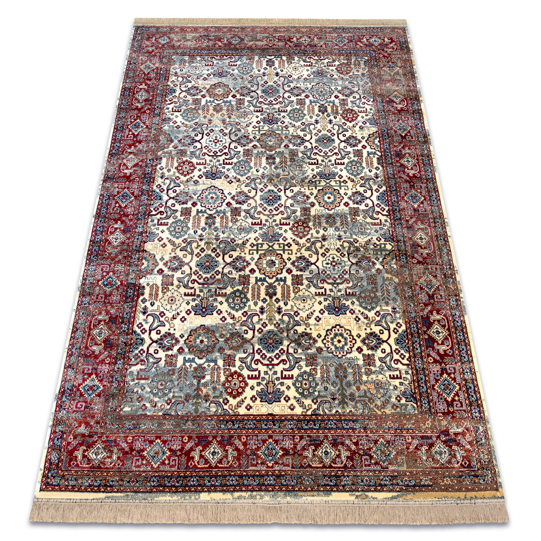 Dywan WINDSOR 22993 ORNAMENT, PRZECIERANY, FRĘDZLE kość 160x230 cm