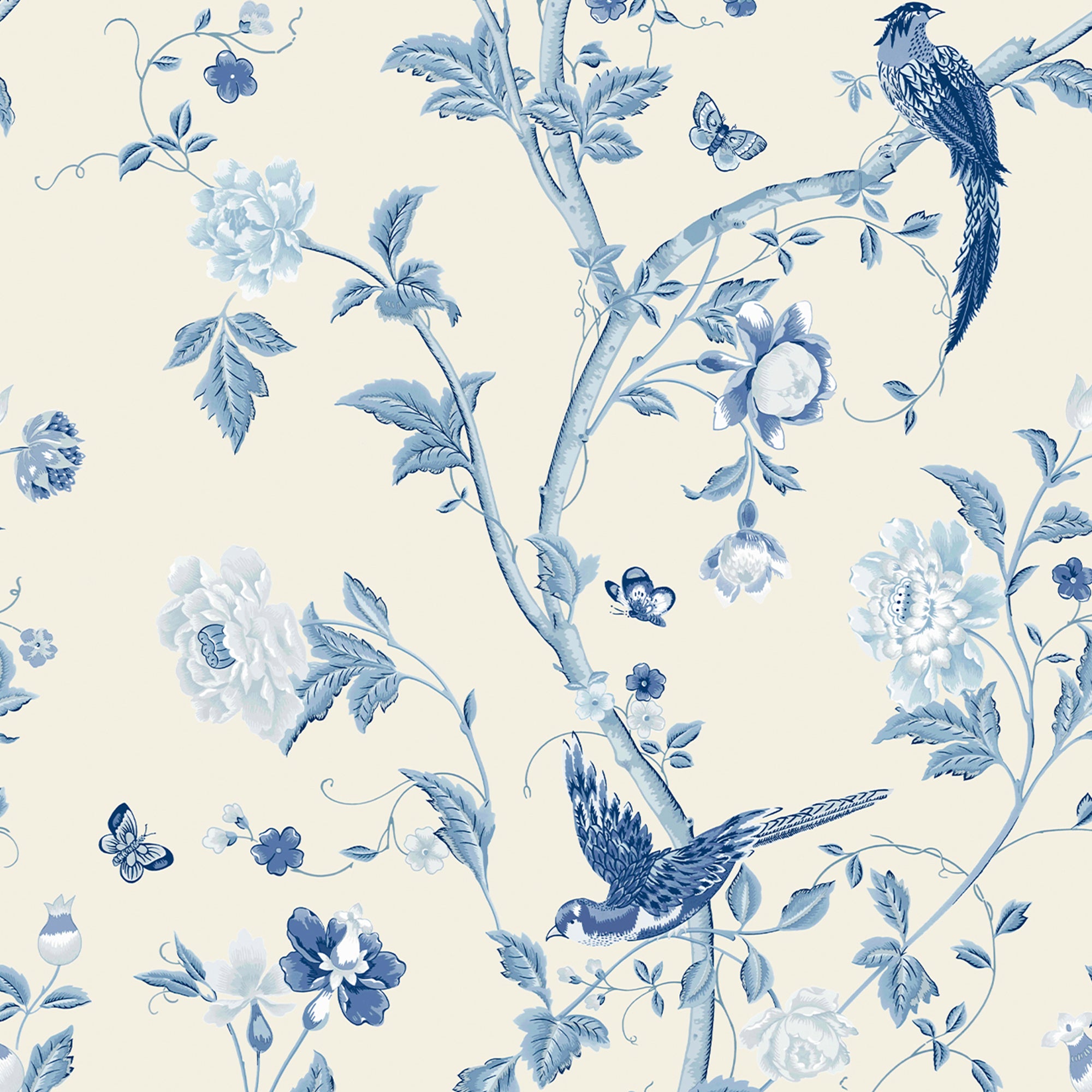 Laura Ashley Vliesbehang - Summer Palace Royal Blue - 10mx52cm