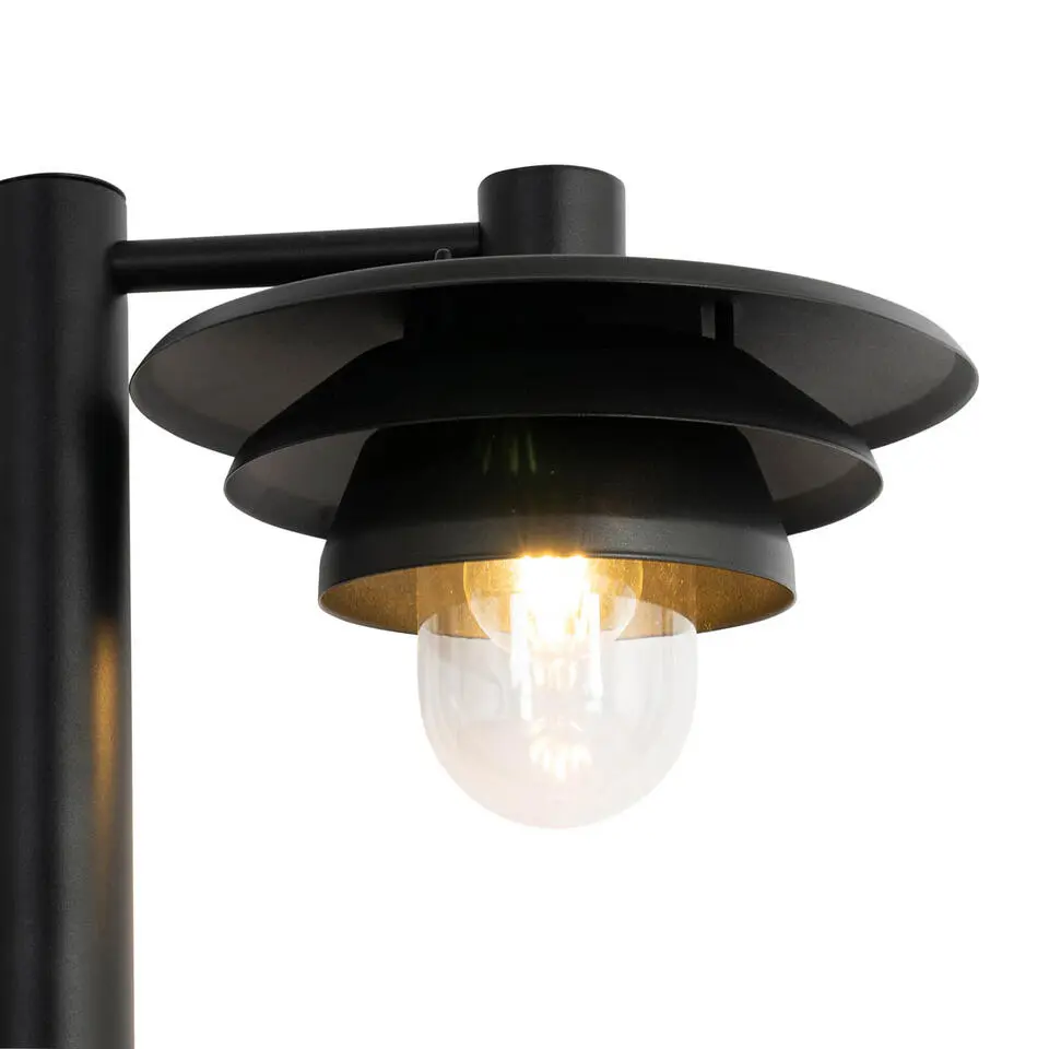 Qazqa sokkellamp morty zwart e27