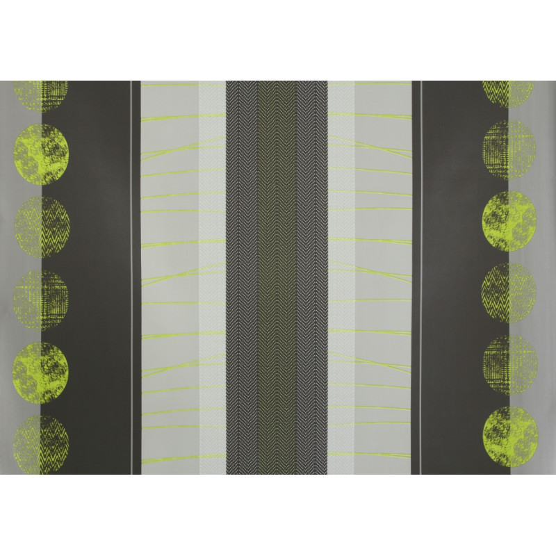 Toile cirée sur support non tissé Londen vert 140 cm au mètre AUTHENTIQUE