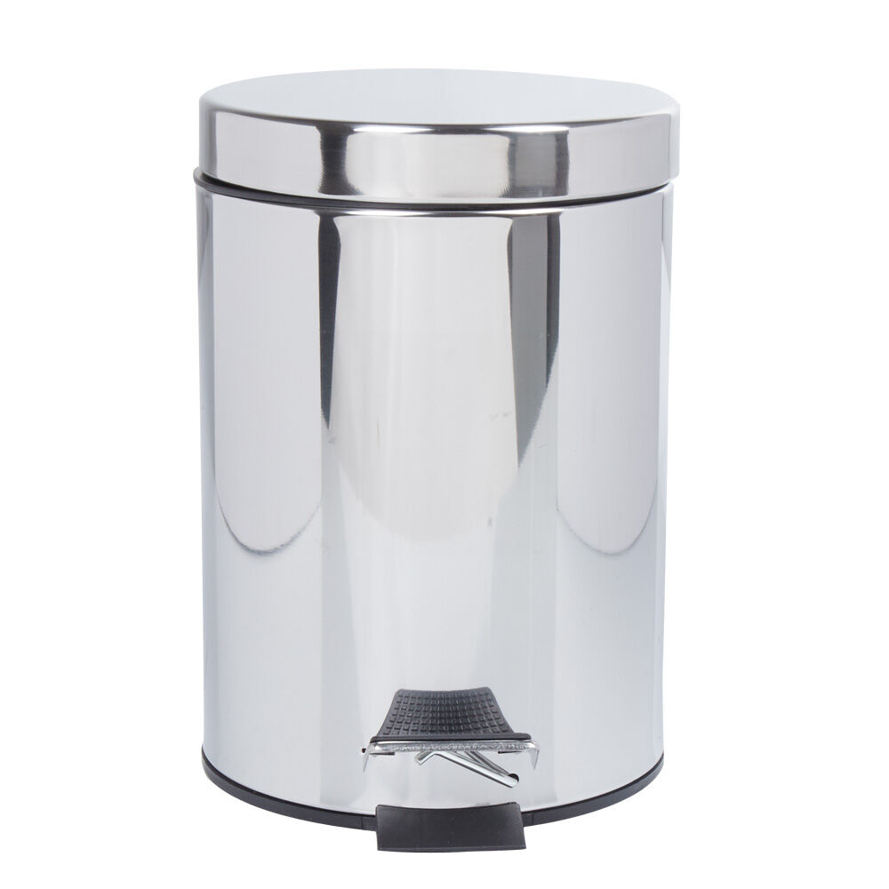 Poubelle salle de bain 3 L grise chromée