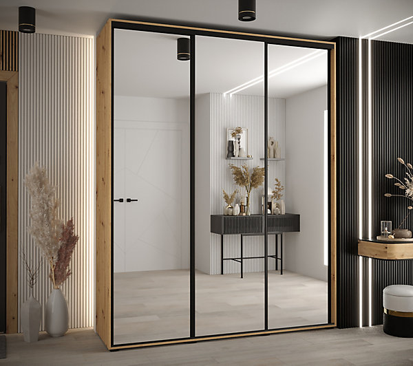Armoire Davos 2 a portes coulissantes H. 235,2 x L. 200 x P. 60 3 portes