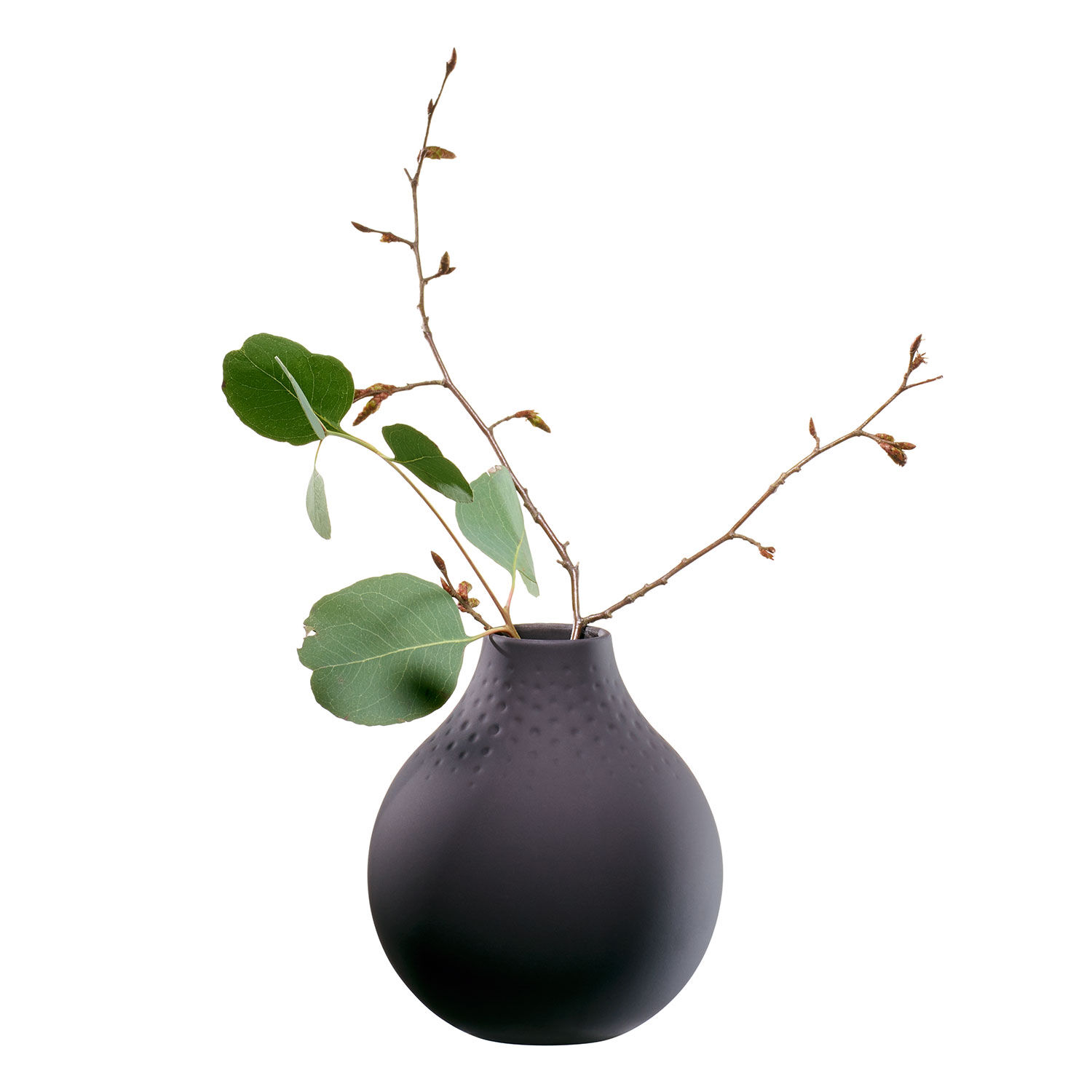 Manufacture Vase - Black, 4.4'' x 4.9'', Premium Porcelain