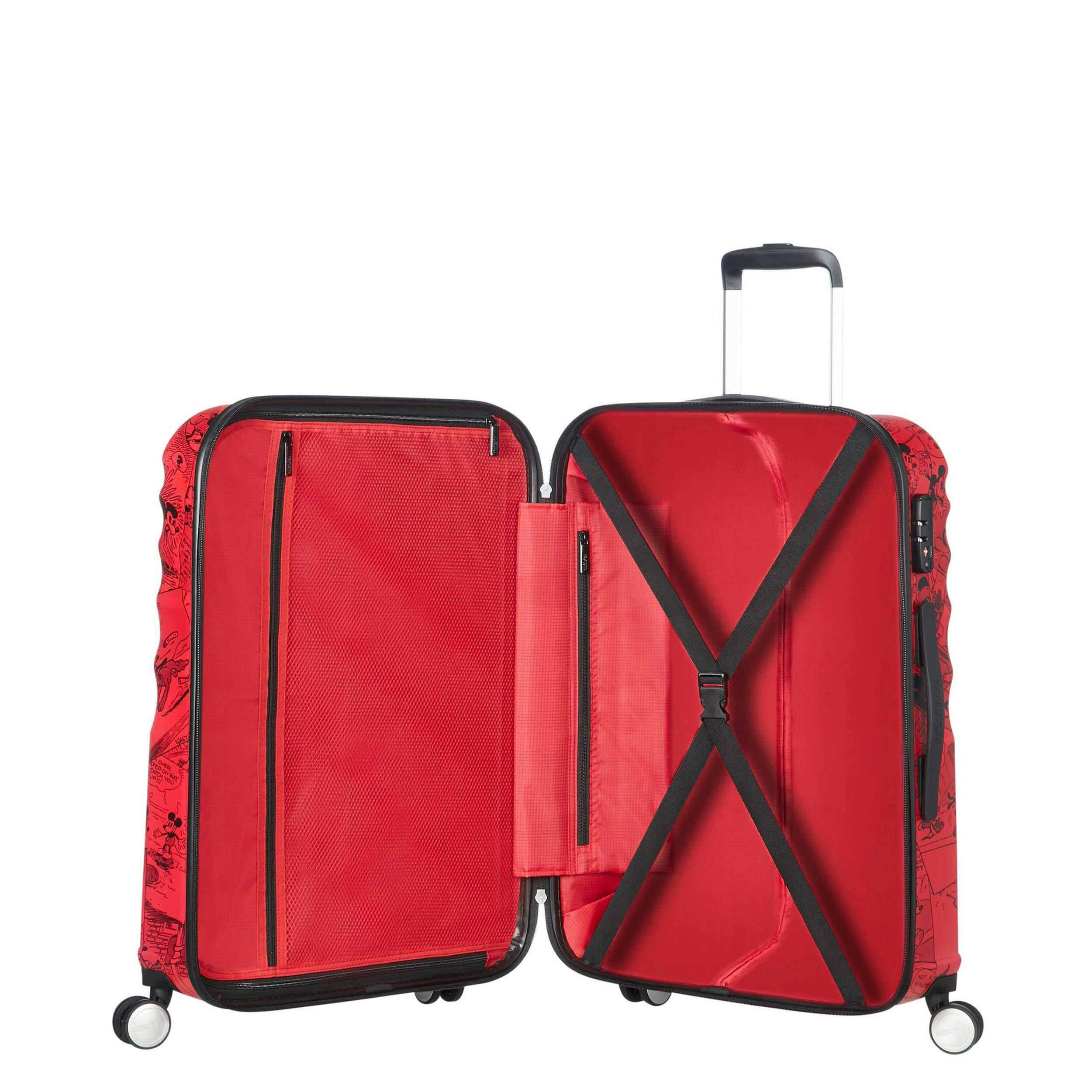 American Tourister Disney Spinner Medium Luggage, Mickey Comics Red