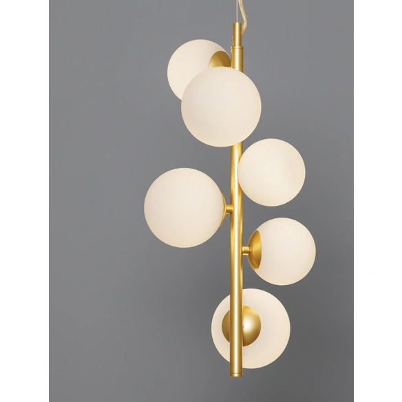 Pendelleuchte »Odillia«, LED, 6-flammig, goldfarben/weiß