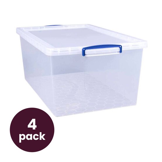 Really Useful Plastic Storage Box?62 Litres 4 Pack Bundle