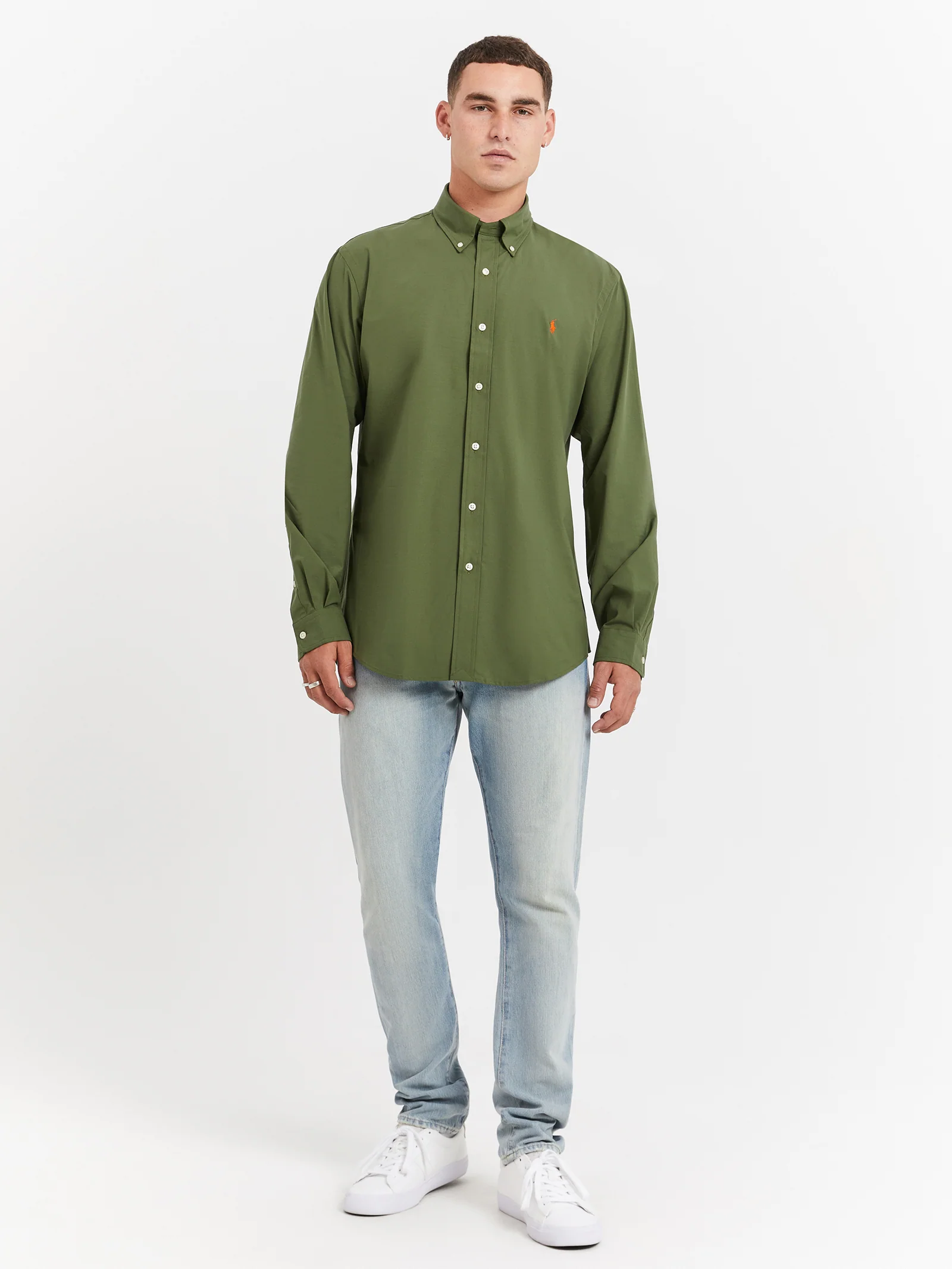 Custom Fit Long Sleeve Poplin Shirt