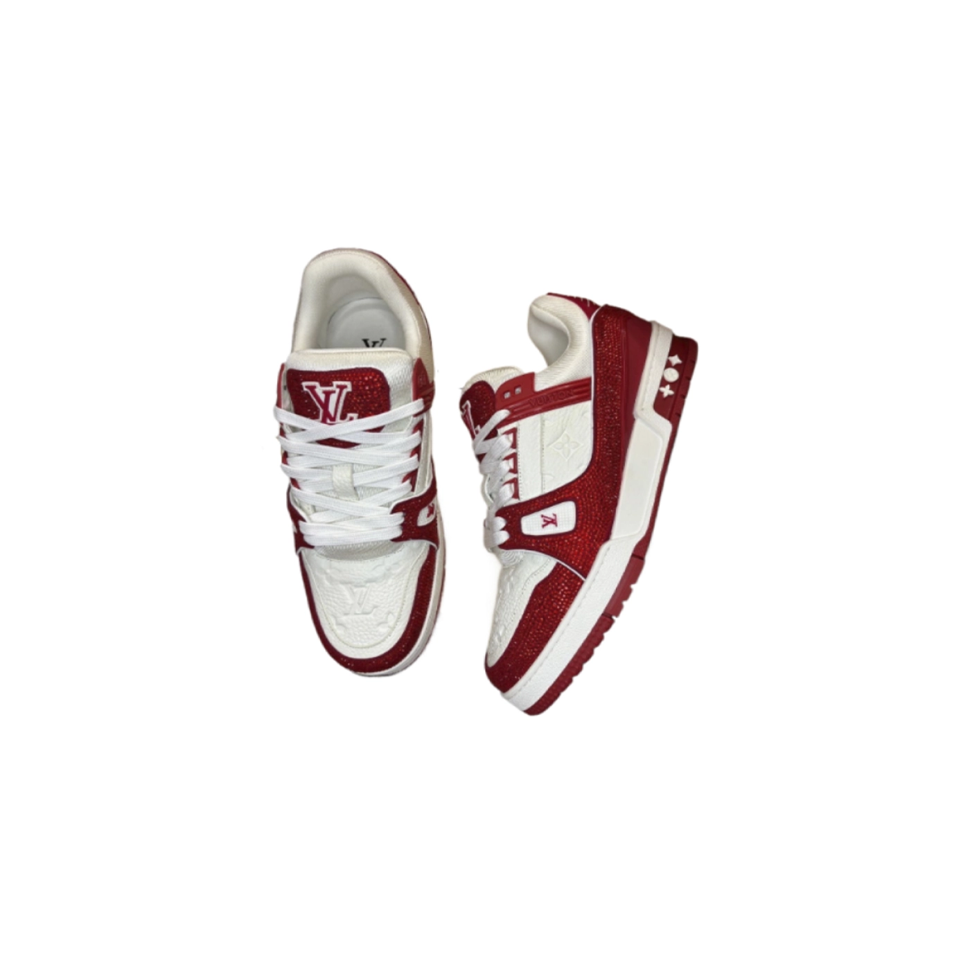 Louis Vuitton Trainer White Red Diamond
