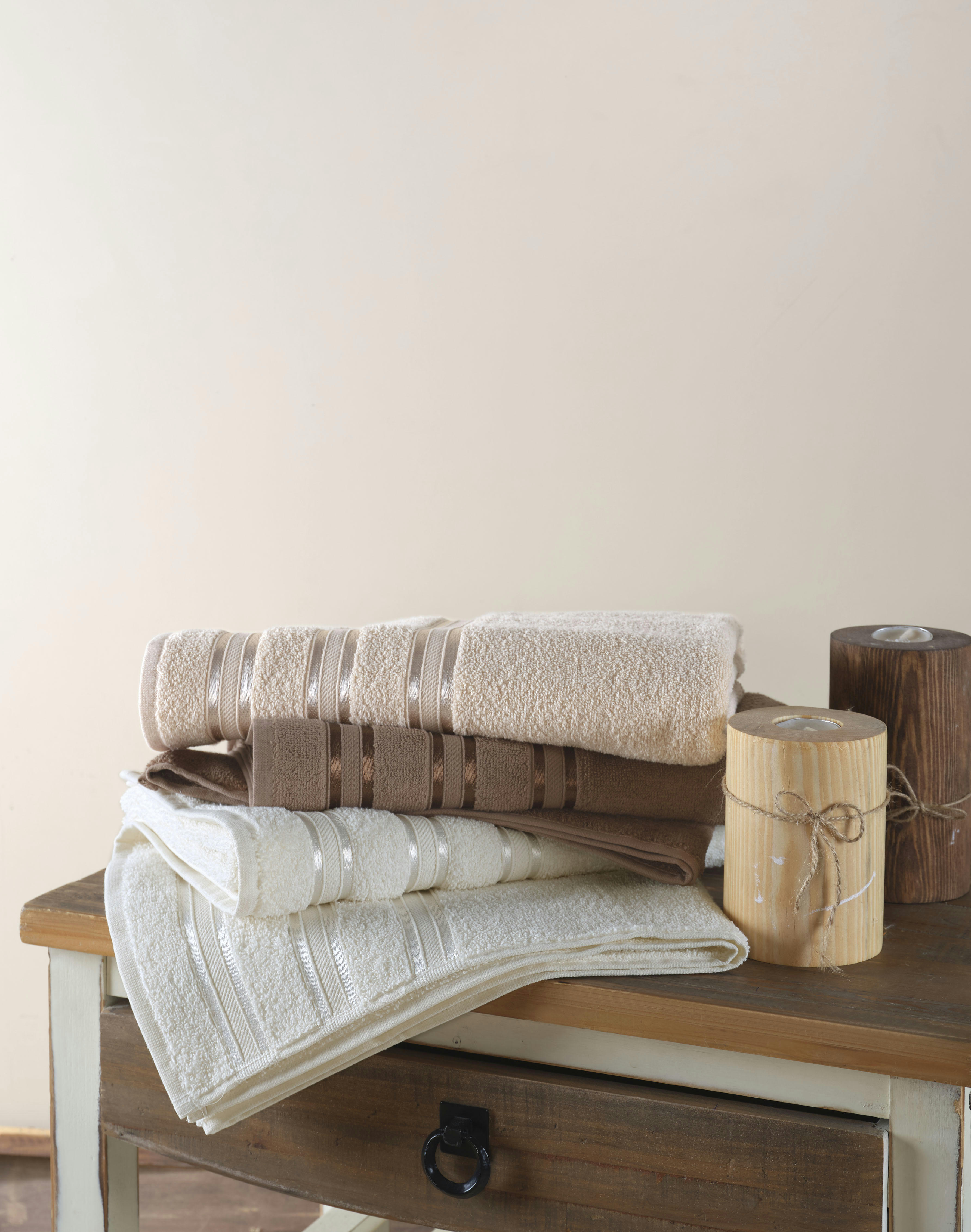 MARRON - Lot de 3 serviette éponges 50x90cm  500gr/m2