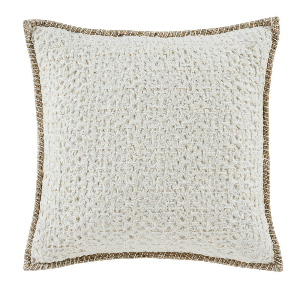PANTANO - Coussin en coton tressé écru 45x45