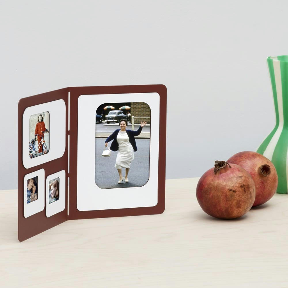 - Porte photos c4 acier oxyde rouge