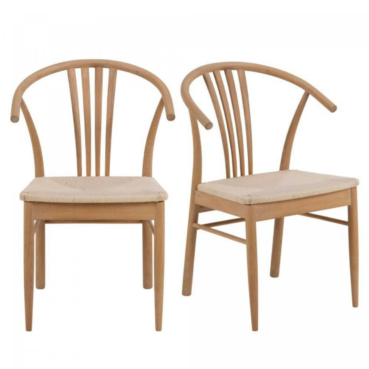 WORK - Lot de 2 chaises style rétro en bois