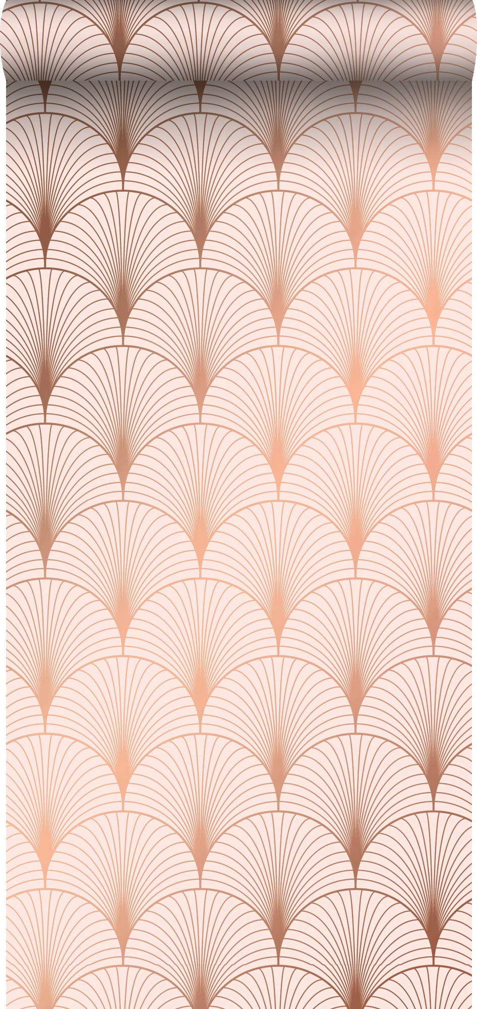 ART DECO - papier peint art déco rose clair et or rose 0,53 x 10,05 m