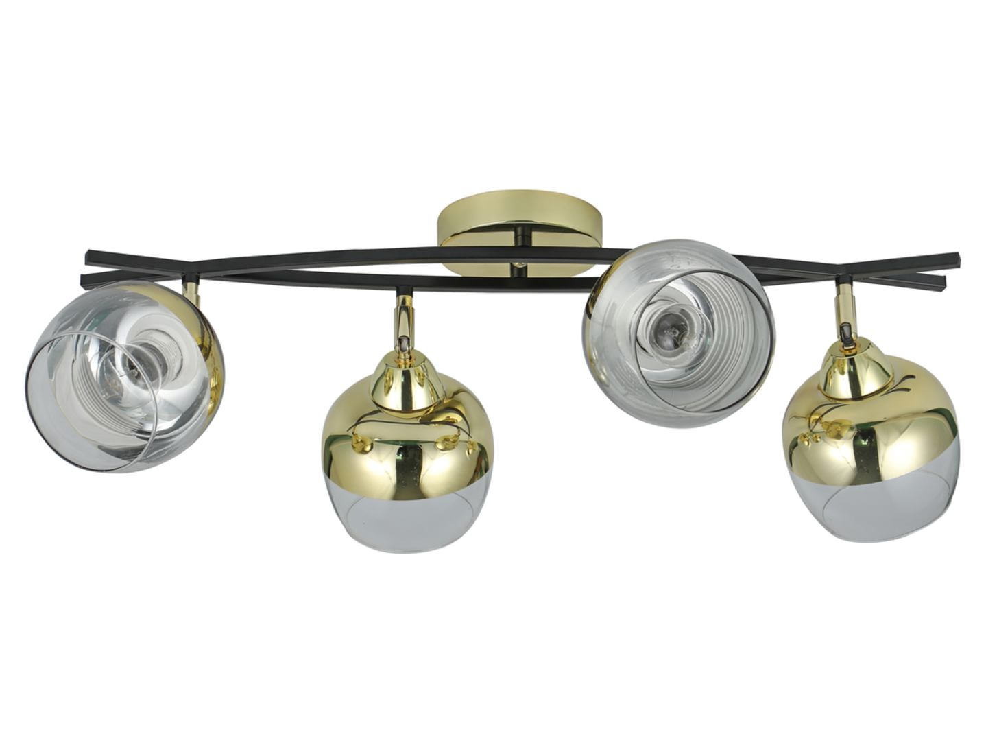 Lampa sufitowa Momo 4-punktowa metalowa czarno-złota