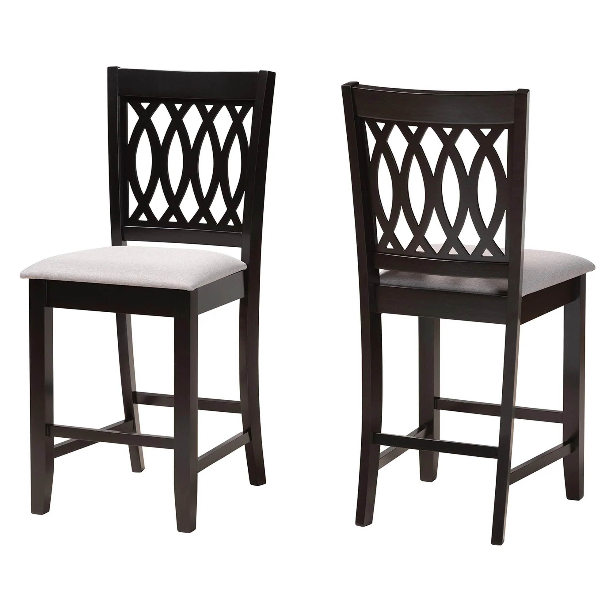 Florencia Modern Fabric and Wood 2-Piece Counter Stool Set