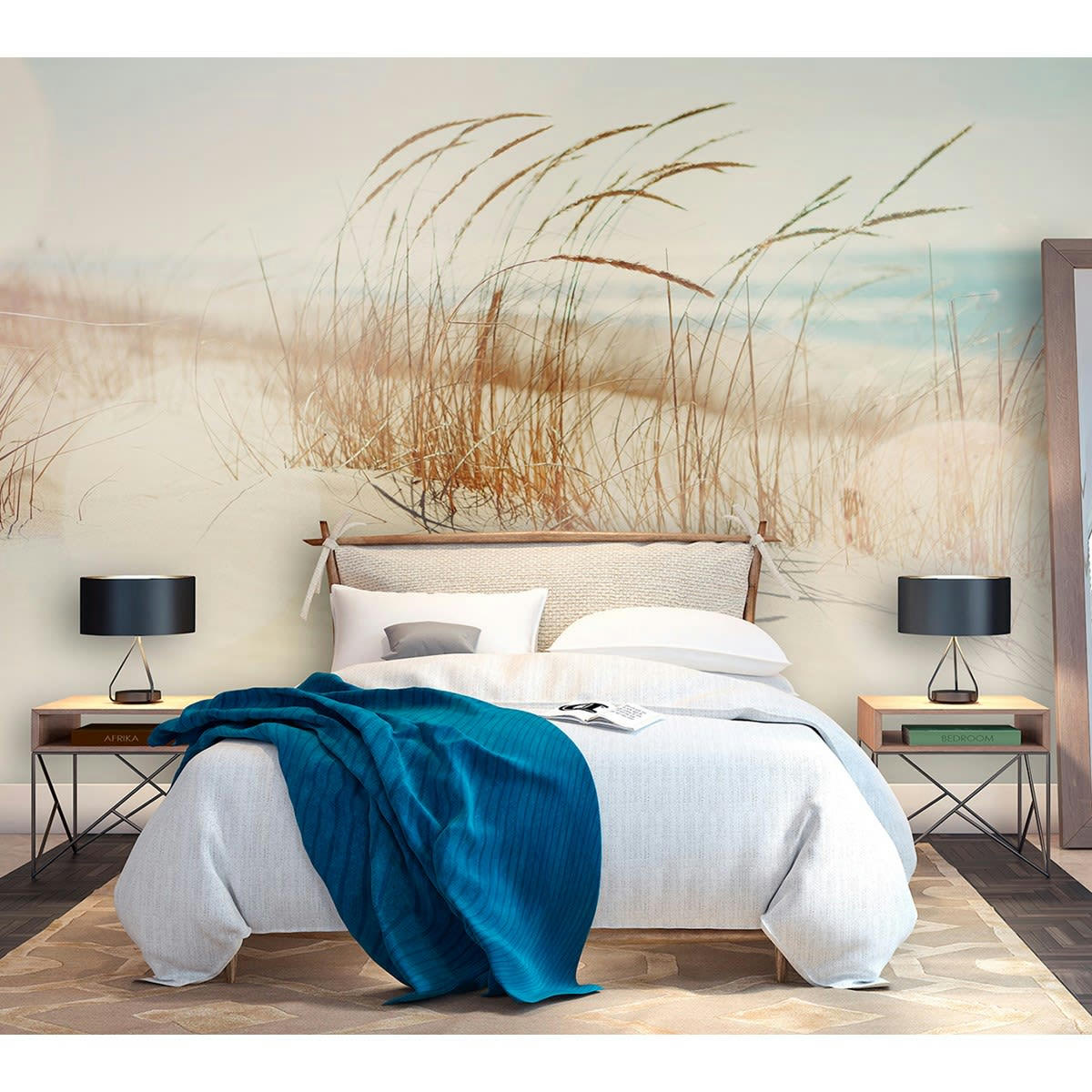 DUNE - Papier peint panoramique en papier beige clair 384x300