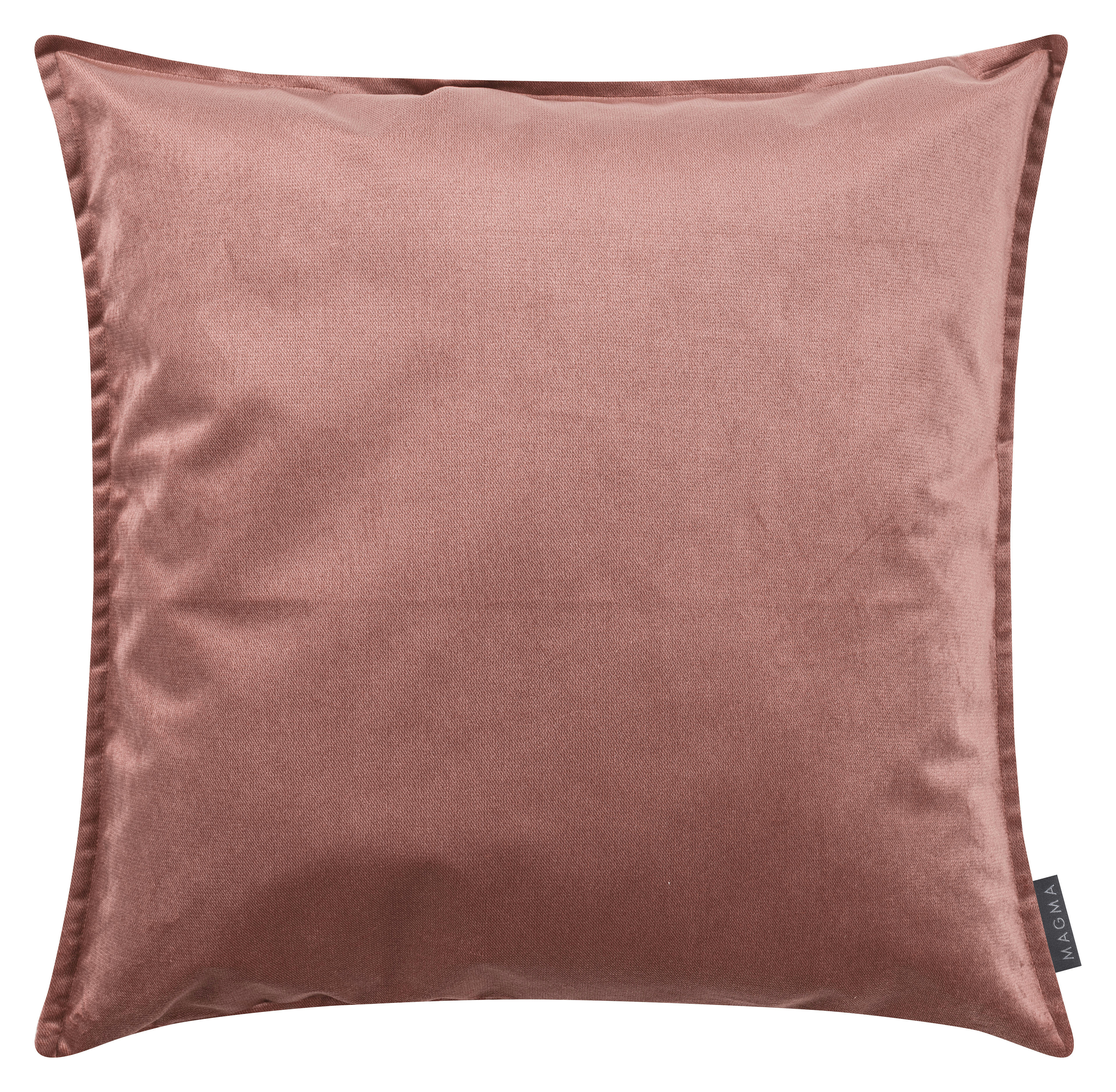MARLA - Housse de coussin velours avec volant piqué vieux rose 60x60