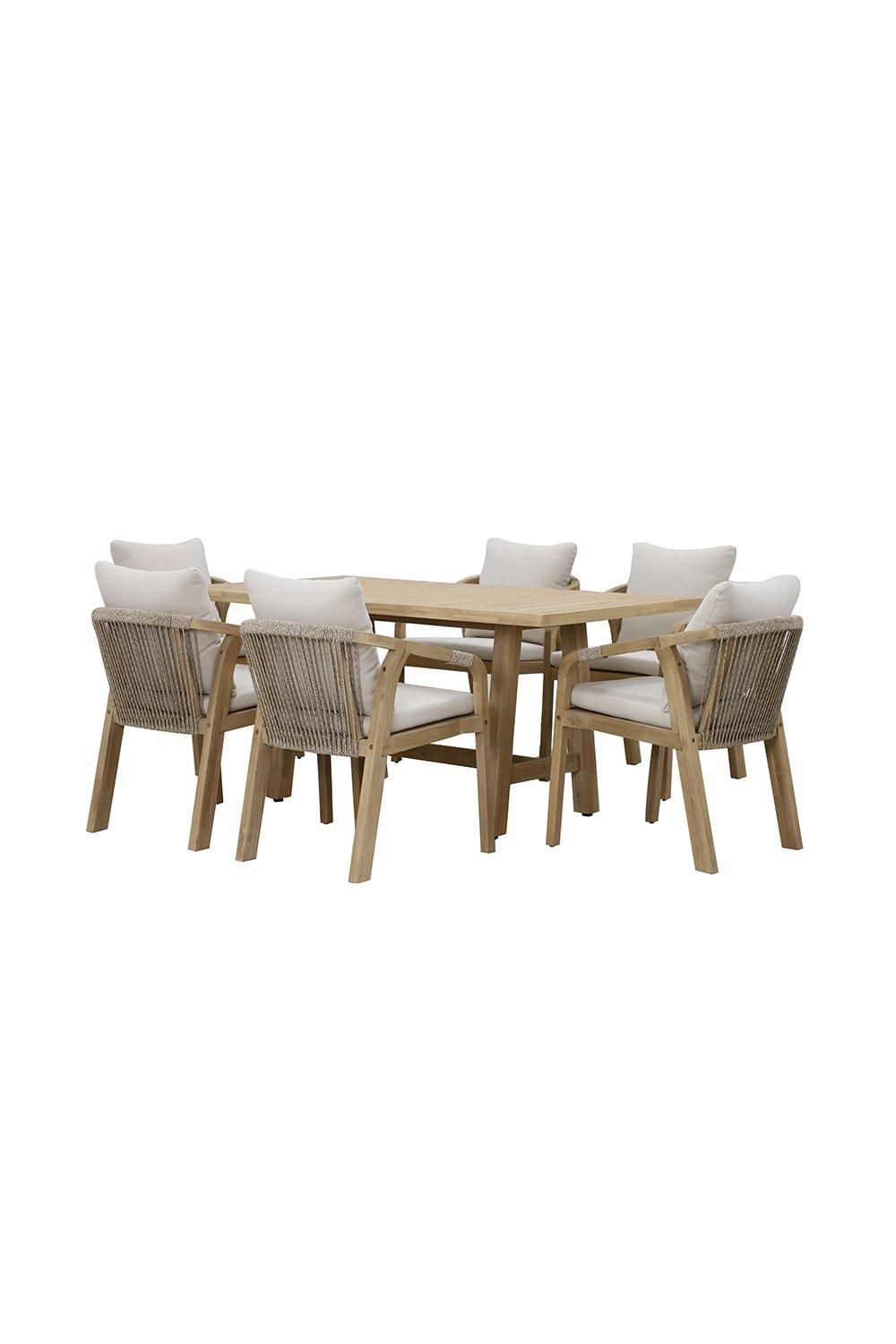 Harbour Lifestyle Quay 6 Seat Rectangular Dining Set in Linen