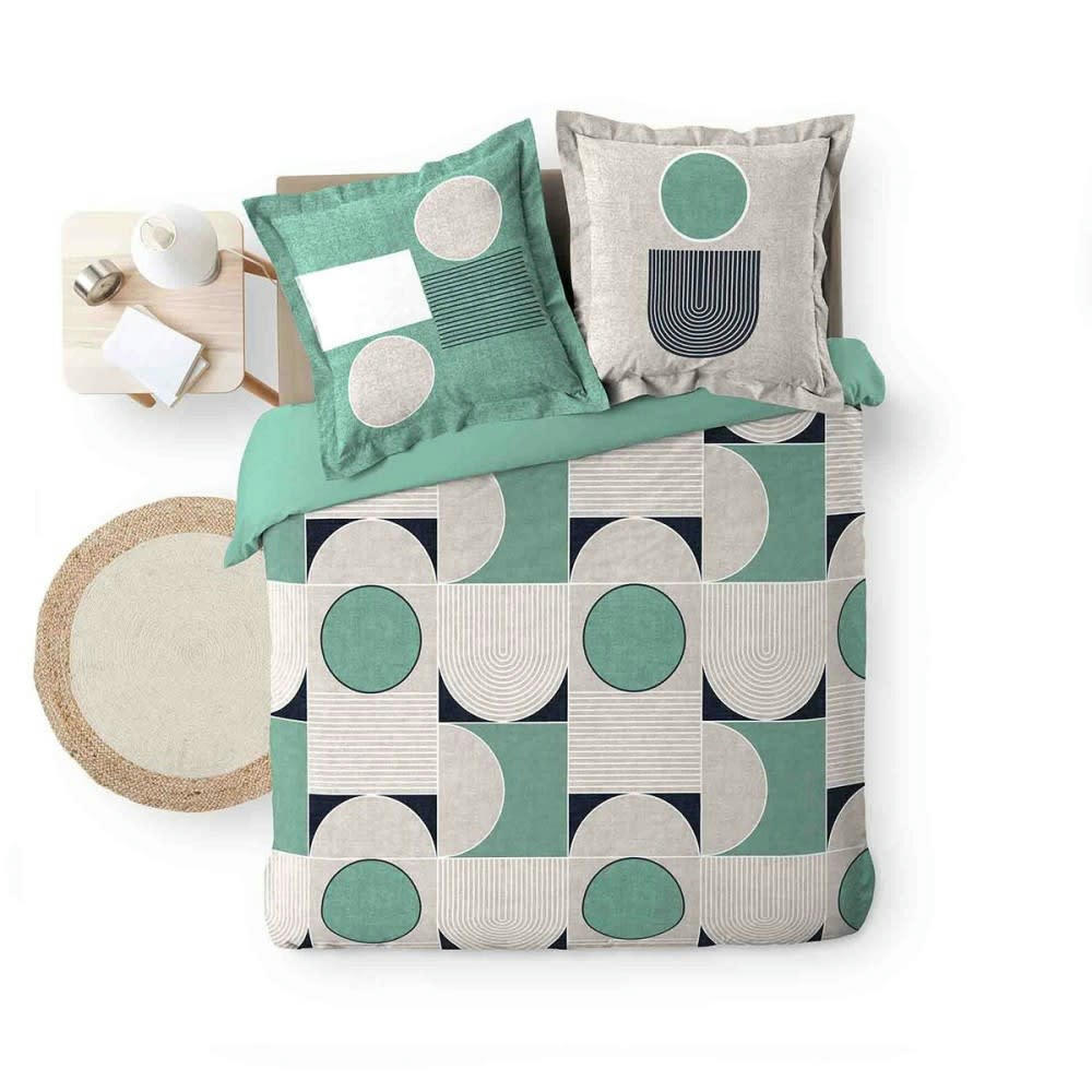 CHICPOP - Housse de couette 260x240 coton percale 78 fils + 2 taies