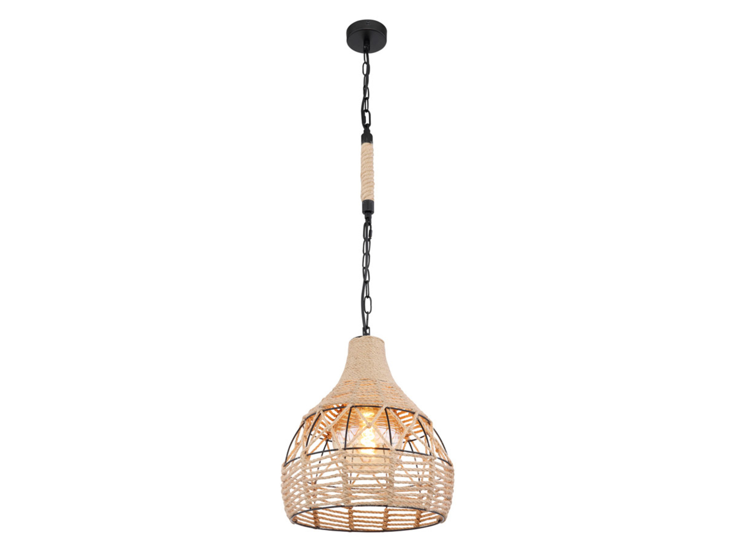 Lampa wisząca Halia metalowa beżowo-czarna
