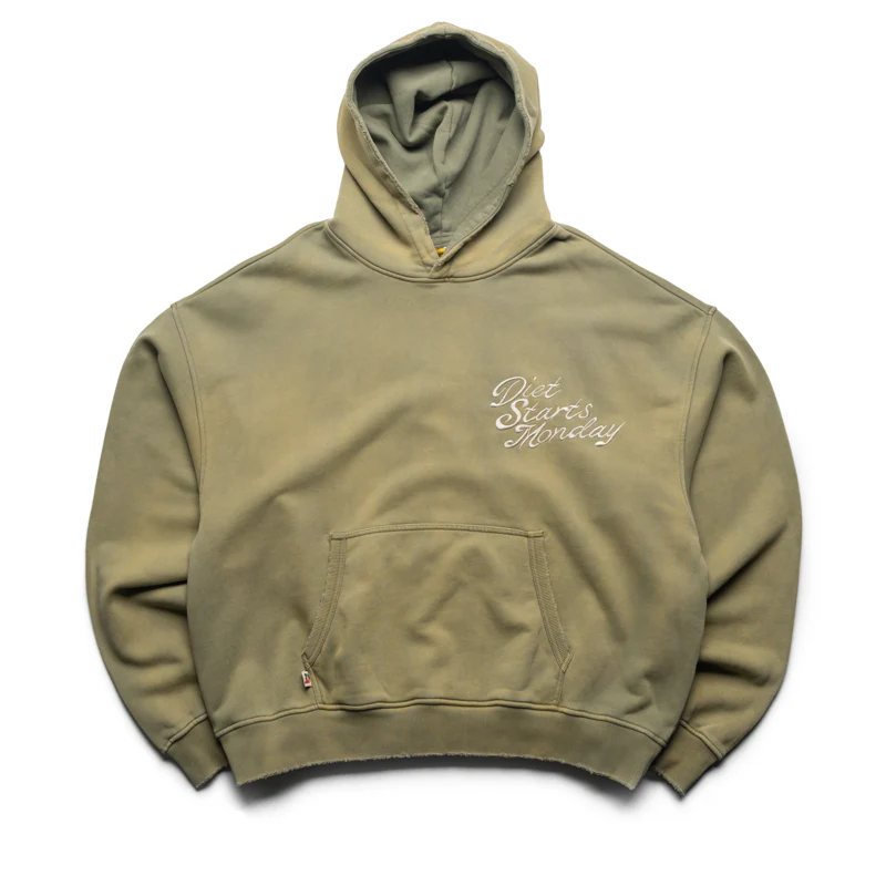 Diet Starts Monday Sunset Hoodie - Washed Olive