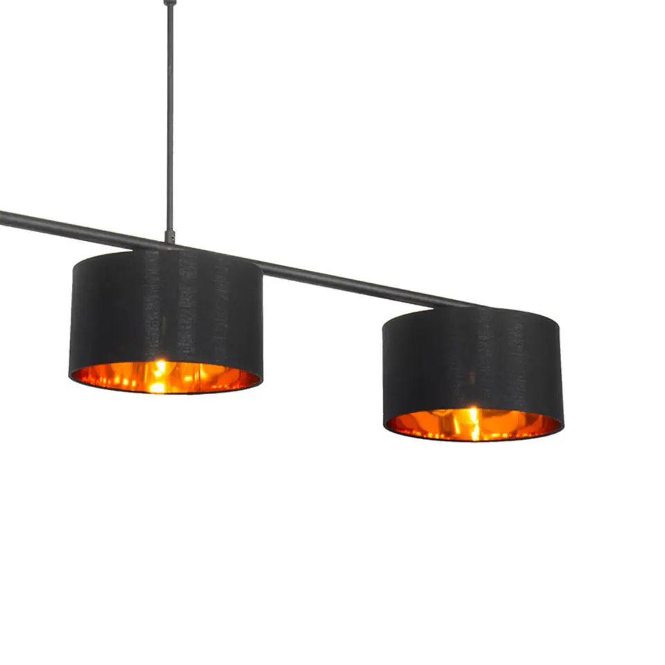 Qazqa hanglamp vt zwart e27