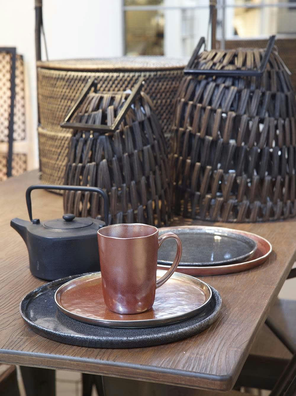 PORCELINO - Assiette à dessert en grès noir