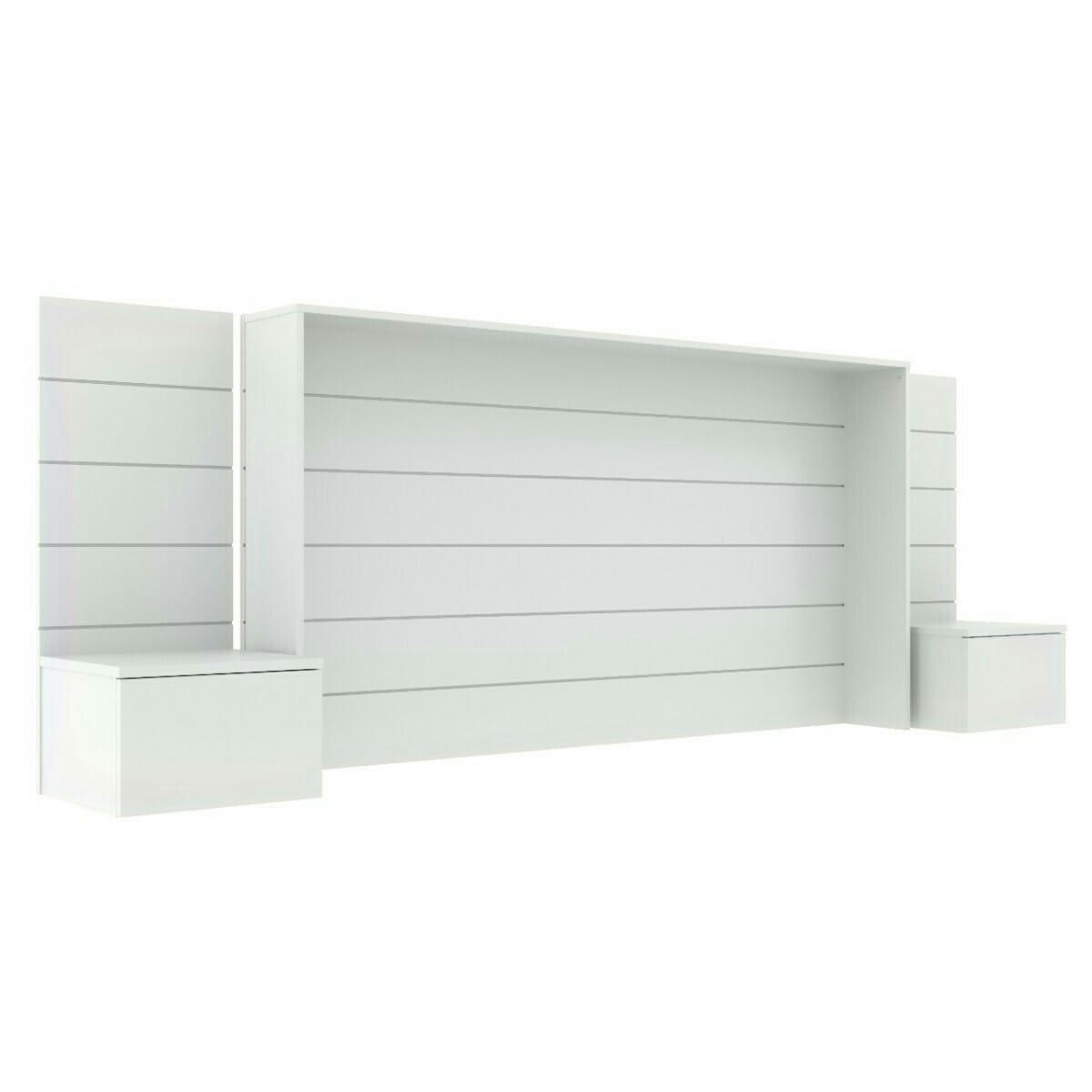 FARO - Tête de lit avec chevets 160 cm effet bois blanc