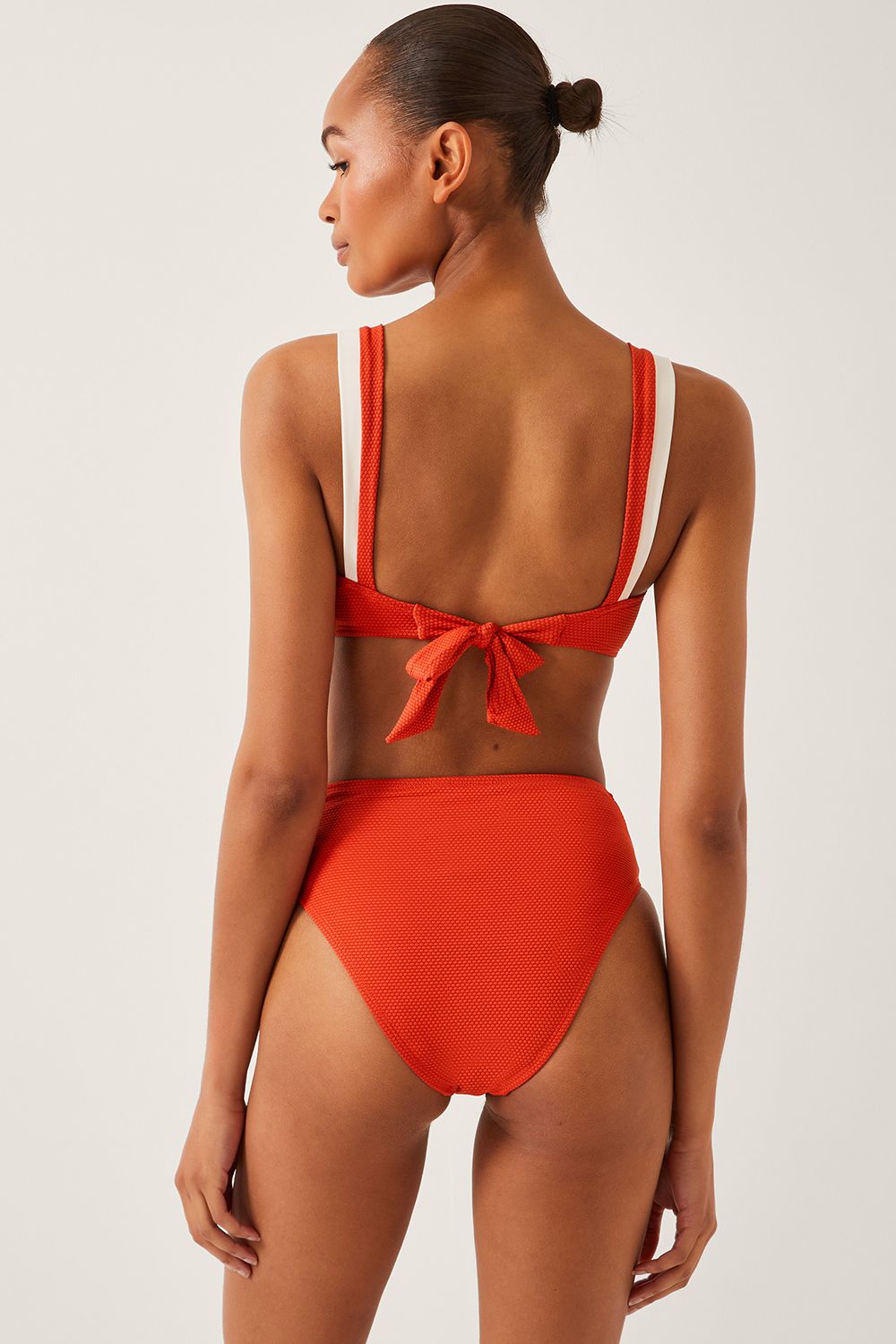 Monsoon Sabrina Two Tone High Waist Bikini Bottoms Orange