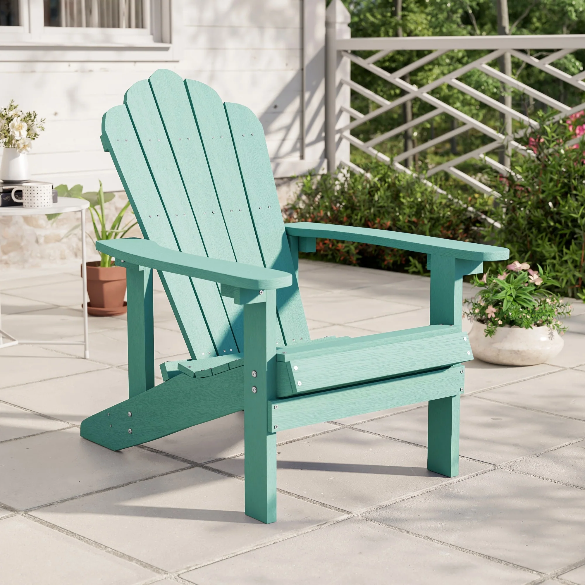 BONOSUKI Outdoor Faux Wood HIPS Patio Adirondack Chair