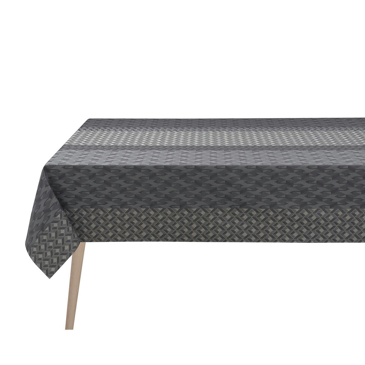 CARACTÈRE ENDUIT - Nappe en coton titane 175 x 250