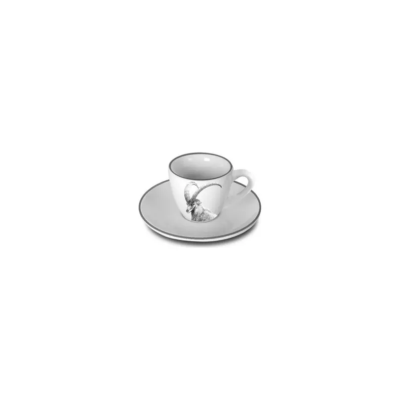 Espressotasse mit Untertasse 6er-Set Steinbock