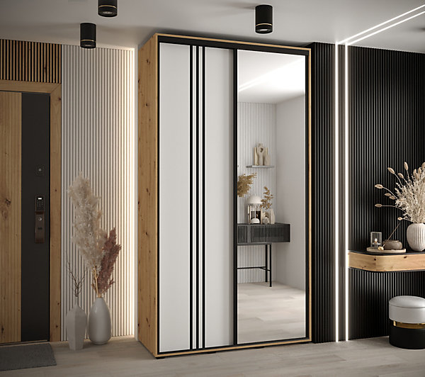 Armoire Davos 7 a portes coulissantes H. 235,2 x L. 130 x P. 60 2 portes