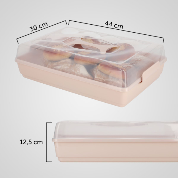 Pojemnik Pudło Na Ciasto Babkę z Przykrywką Różowy