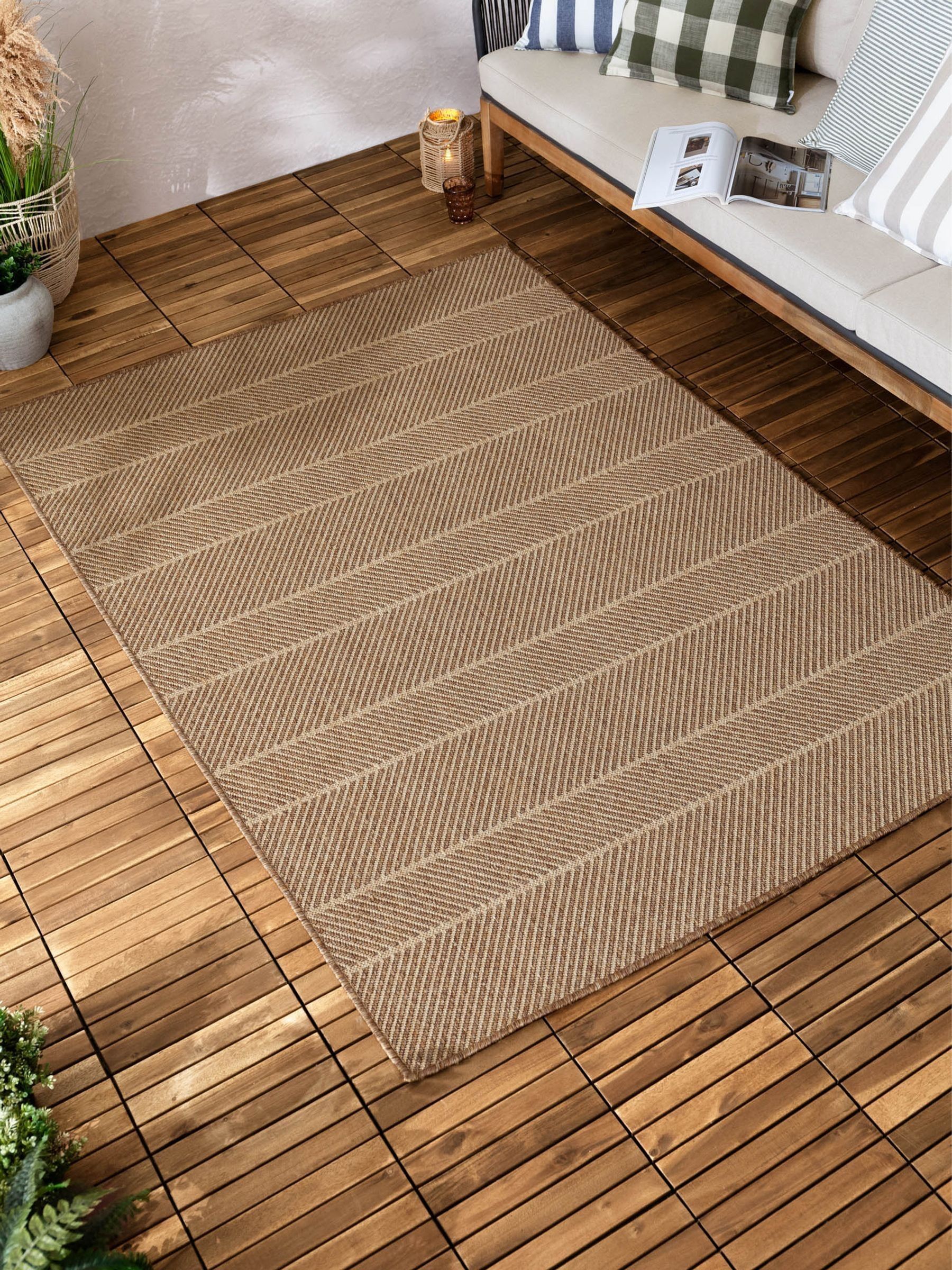 Yard Natural Pentle Natural Pentle Jute Effect Indoor/Outdoor Rug