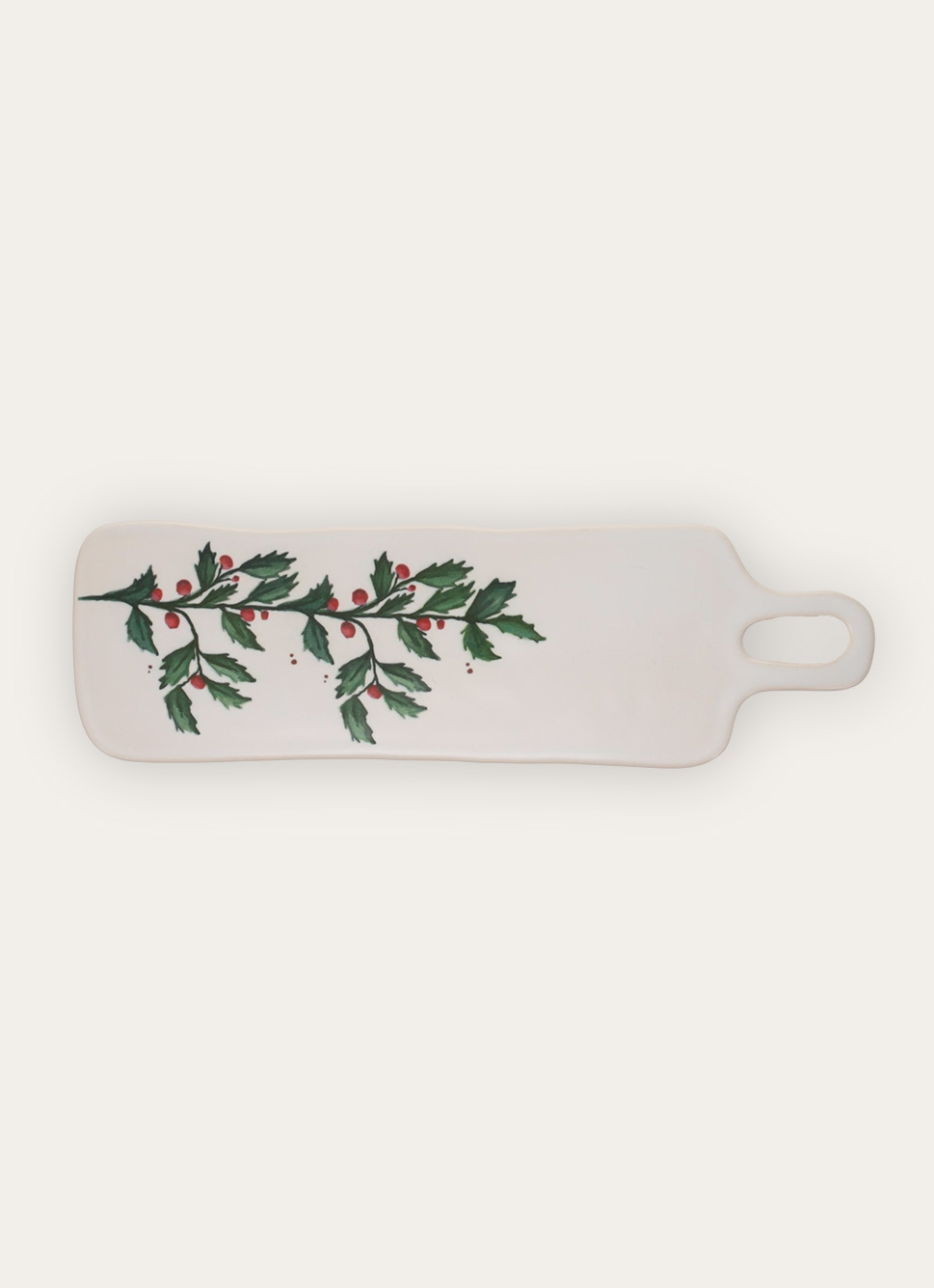 PLANCHE à DÉCOUPER RECTANGULAIRE EN GRÈS FESTIVE BLANC