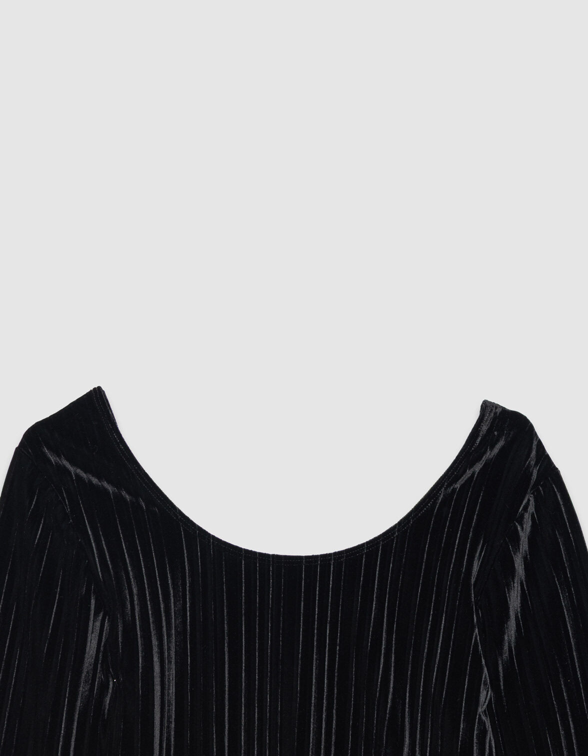 Body noir maille velours plissée Femme