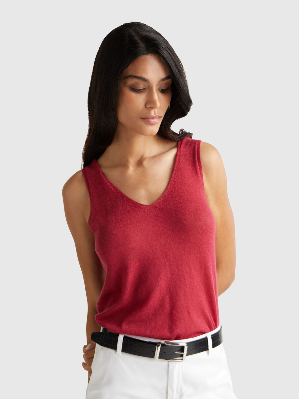 Reversible tank top in alpaca blend