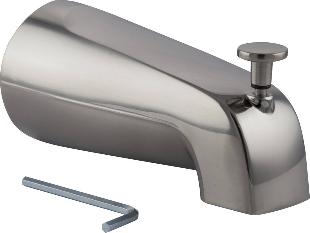 PlumbShop Slip-On Bath/Tub Spout, 1/2-in IP, Brushed Nickel