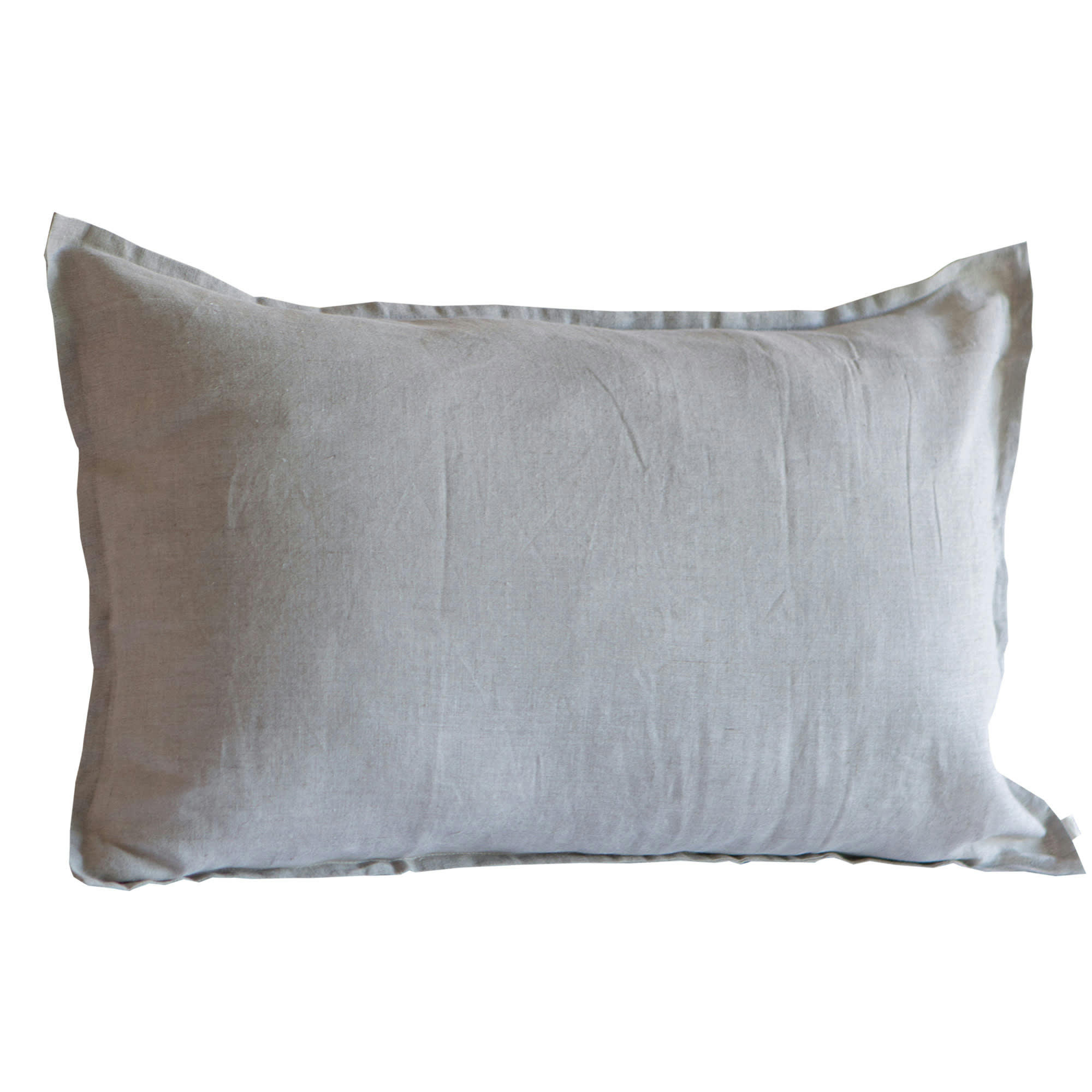 LES ESSENTIELS - Taie d'oreiller en lin lavé beige foncé 50x75