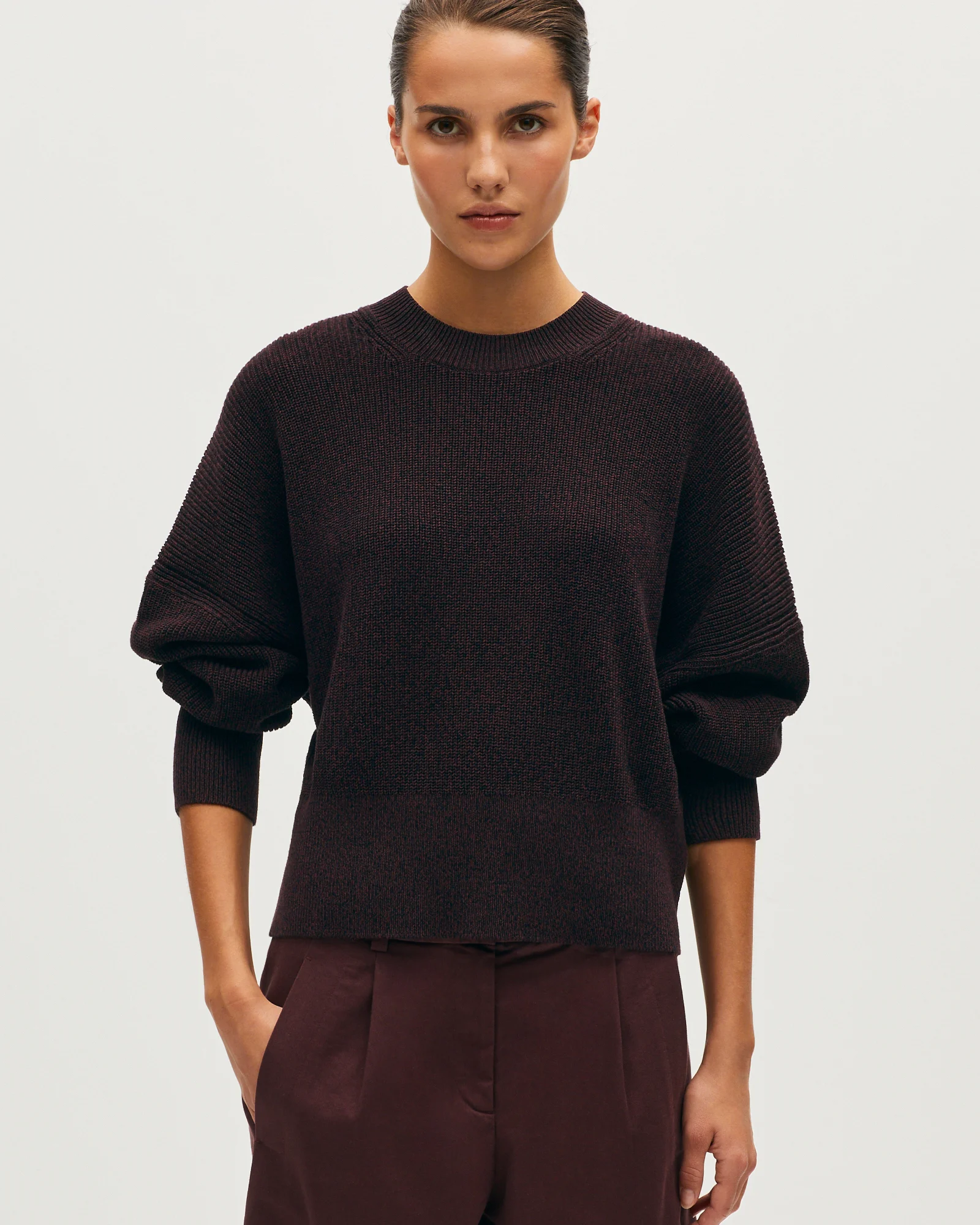 Pull col rond en coton