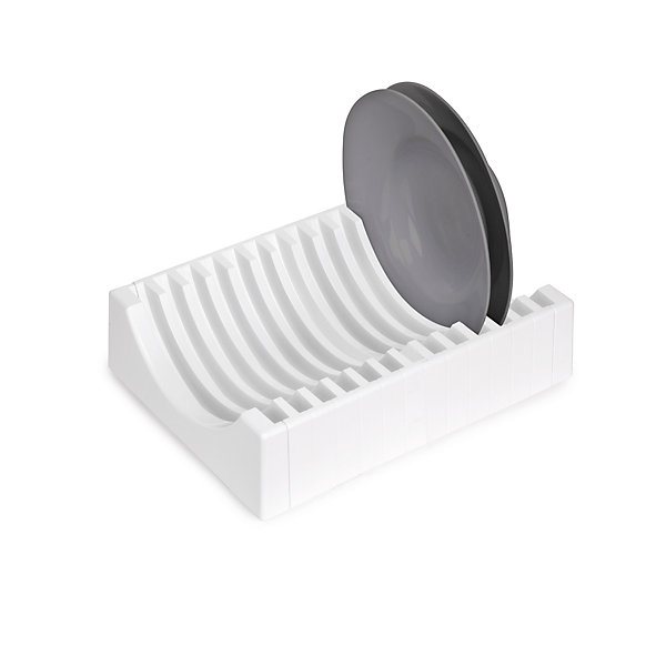 Emuca Kit de rangement pour assiettes, 13 assiettes maximum, plastique, blanc