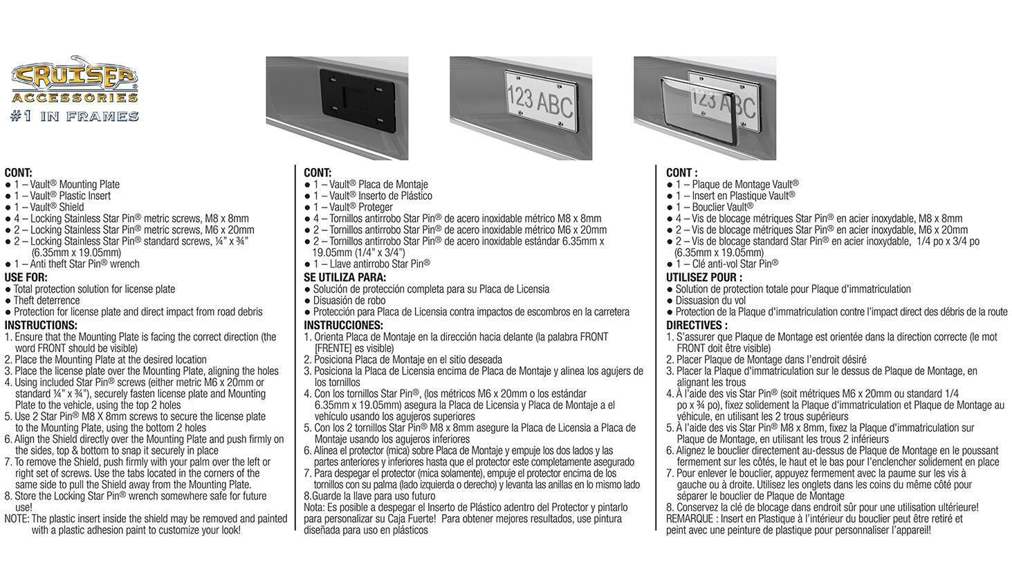 Black License Plate Frame with Clear Shield