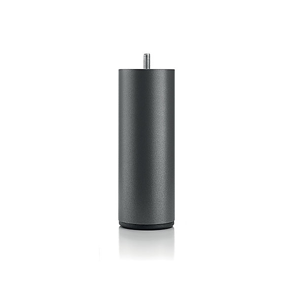 Jeu de pieds de lit cylindriques en métal Noirs Hauteur 16 cm (lot de 4)
