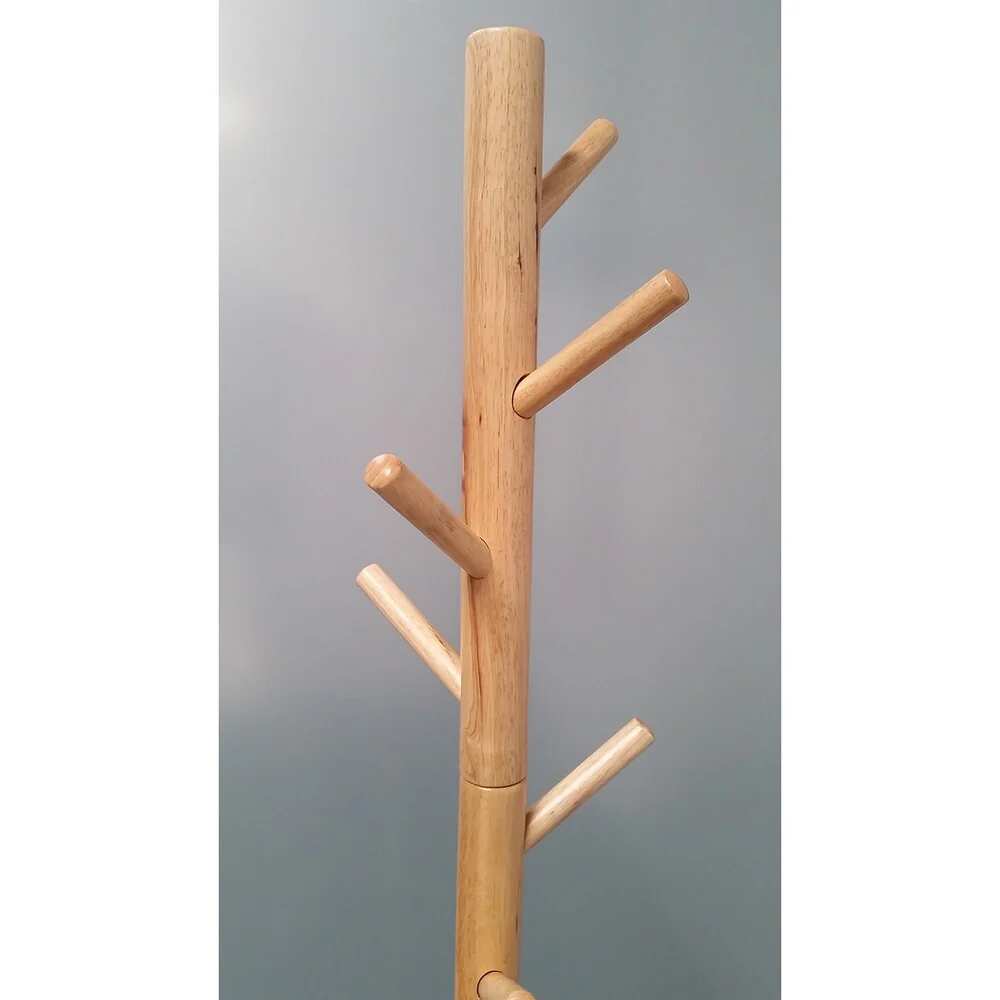 Natural Solid Wood Coat Rack