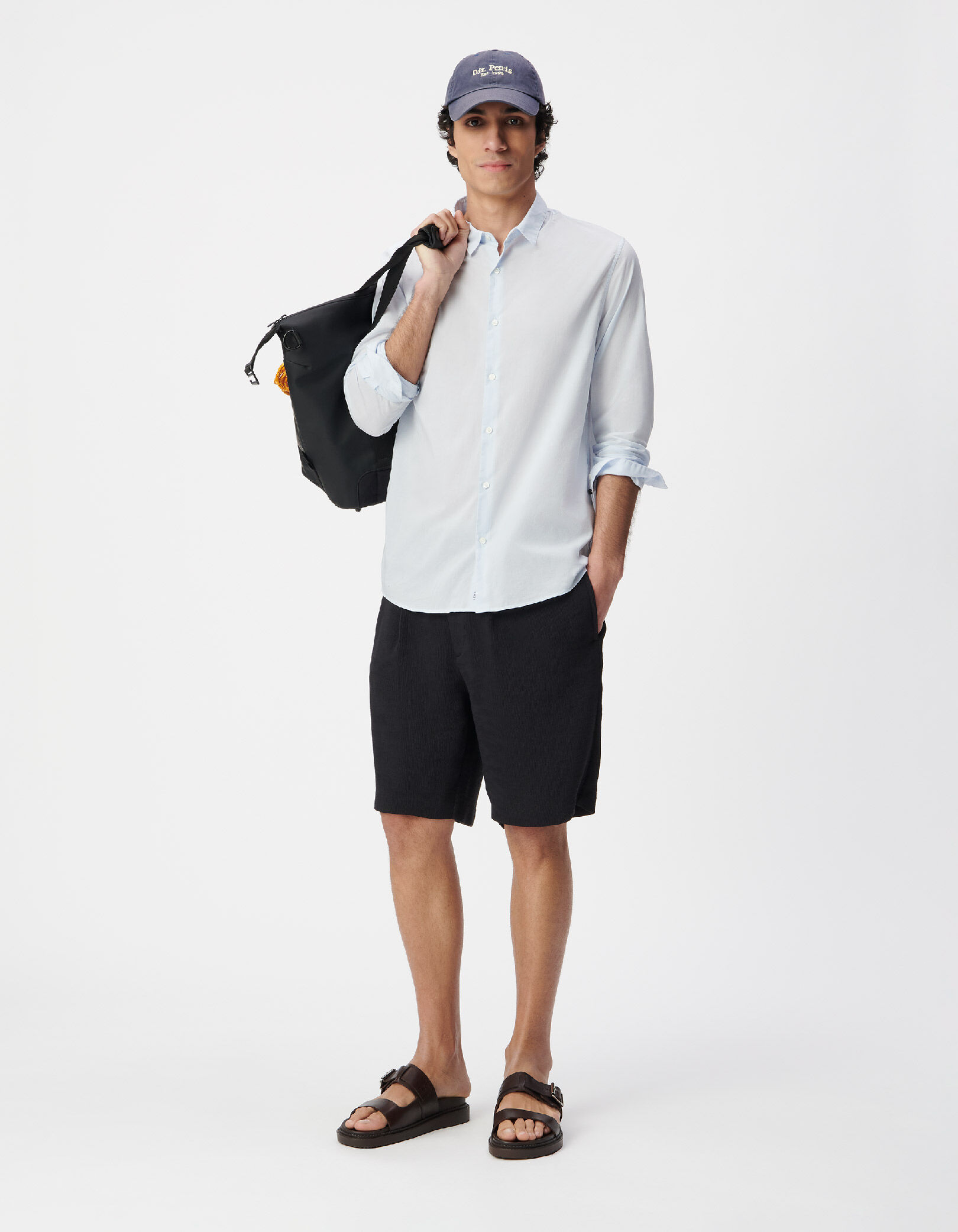 Chemise regular verte voile de coton bio Homme