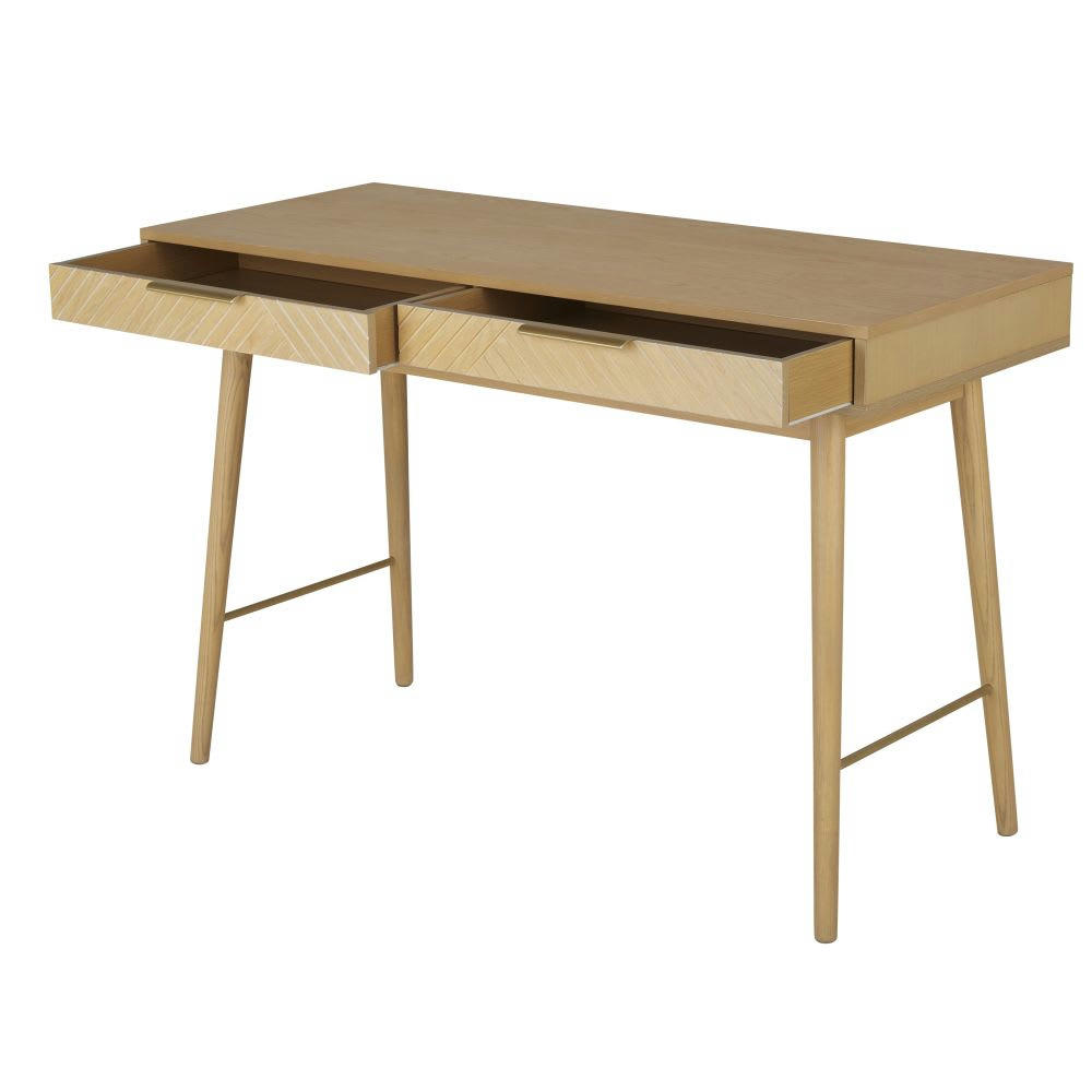 Axelle - Bureau 2 tiroirs beige